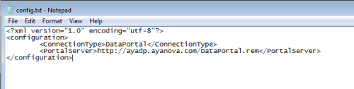 Edit your config.txt to connect to the online demo through AyaNova data portal