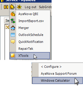 Example image of XTools utility AyaNova
