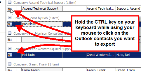 OLISelectedItemsExportOutlookContacts2