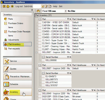 PartInventory