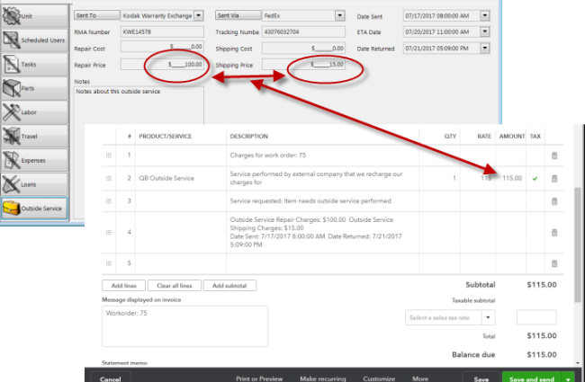 Invoiceoutsideservice