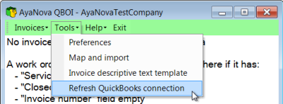 ToolsRefreshQBconnection