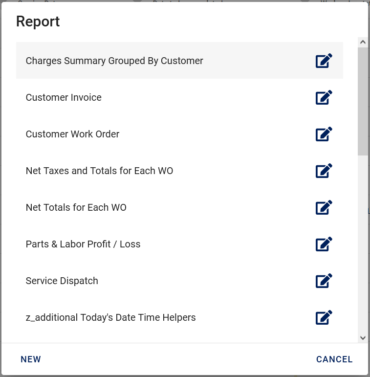 report picker