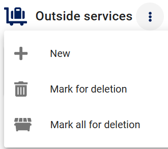 Work order item outside service context menu