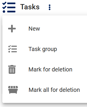Work order item task context menu
