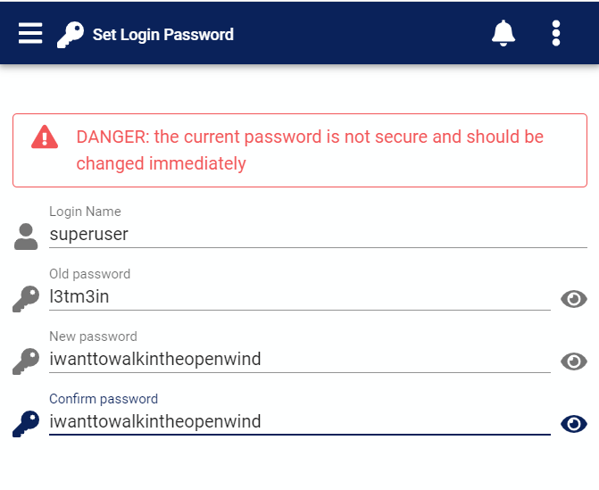 change password