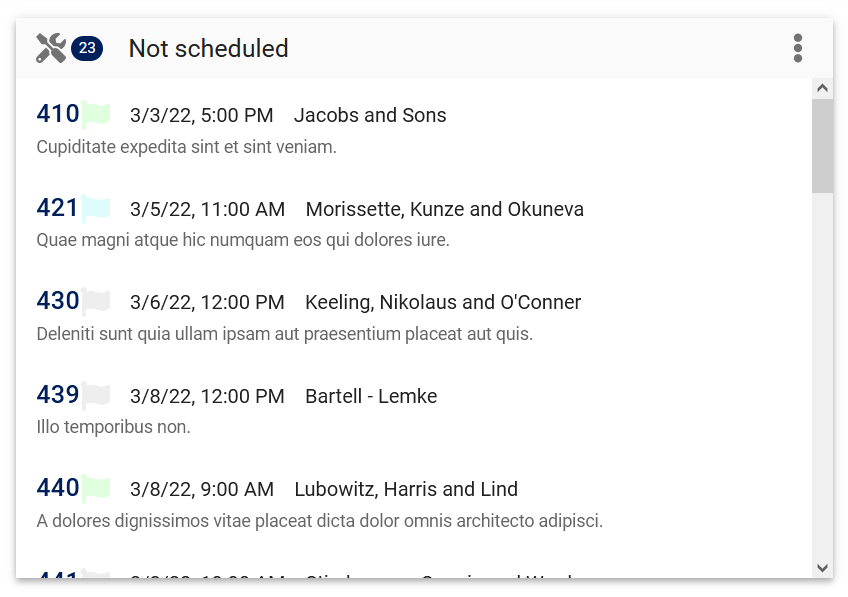 not scheduled