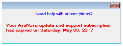 Subscription has expired